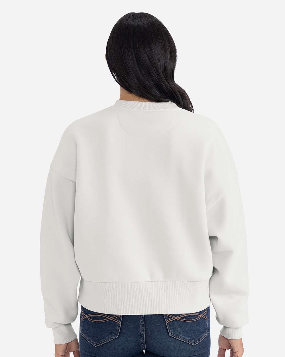 Women's Heavyweight Crewneck Sweatshirt - OnModelBack - B05718092 - Bone
