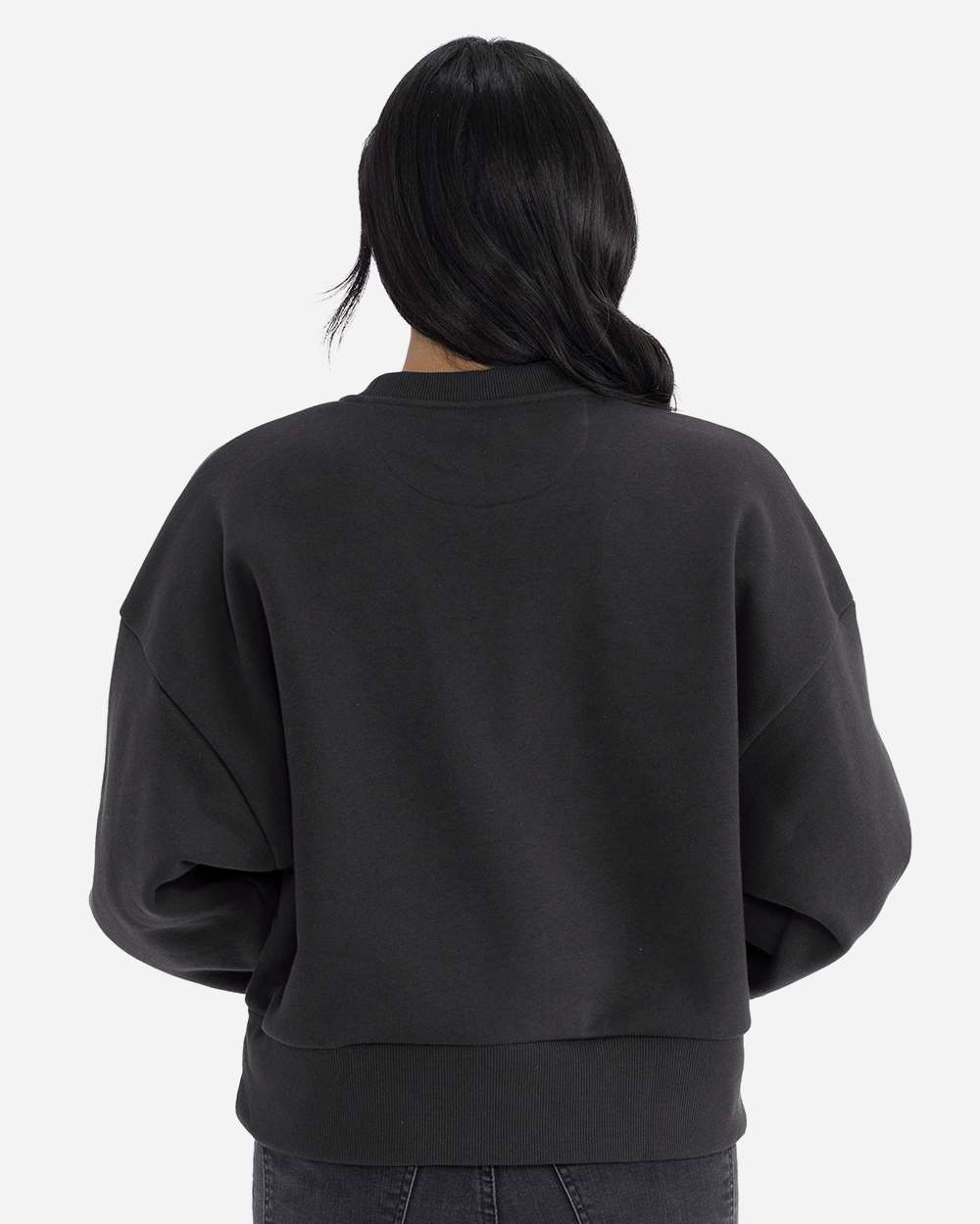 Women's Heavyweight Crewneck Sweatshirt - OnModelBack - B05718102 - Graphite Black
