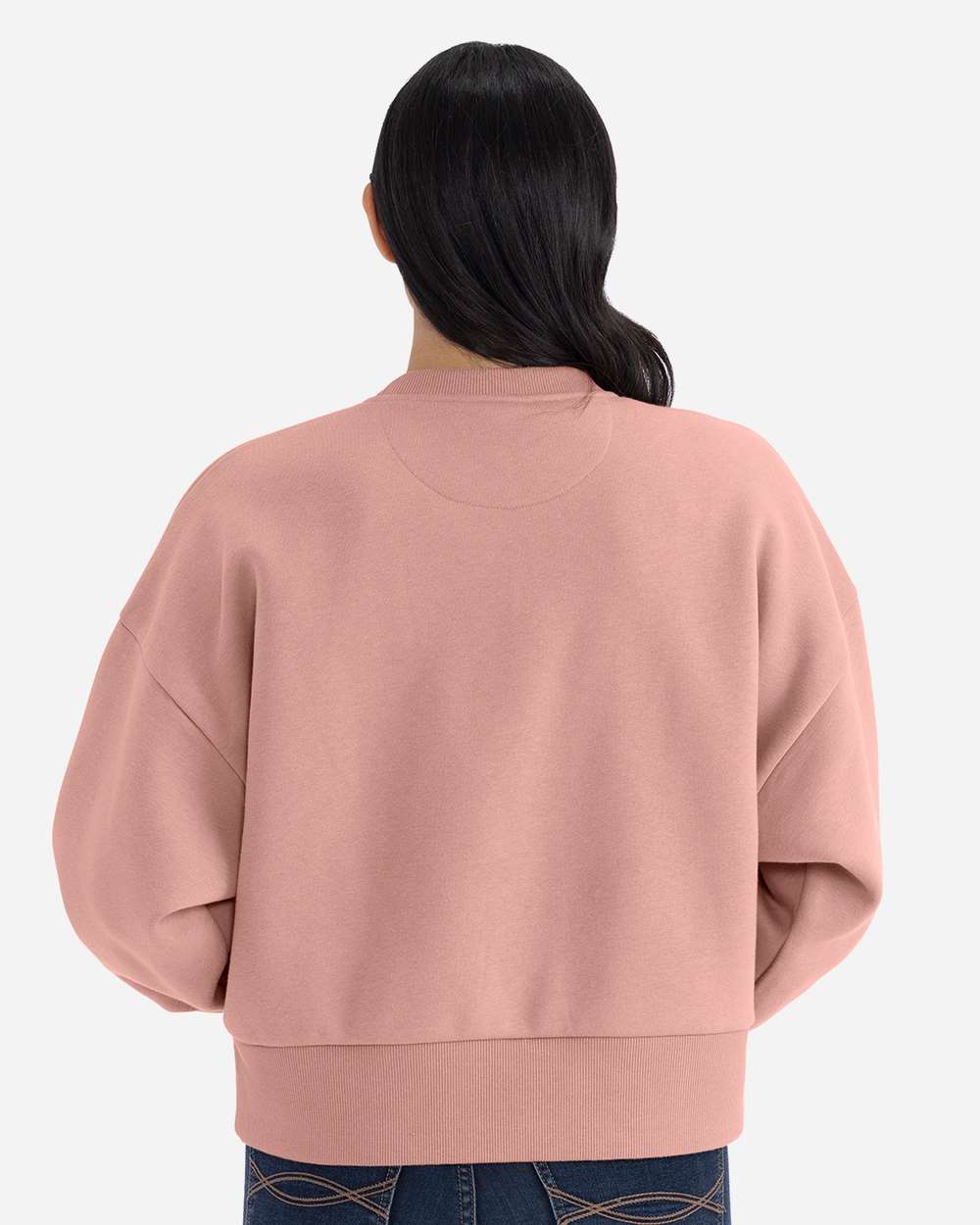 Women's Heavyweight Crewneck Sweatshirt - OnModelBack - B05718302 - Desert Pink