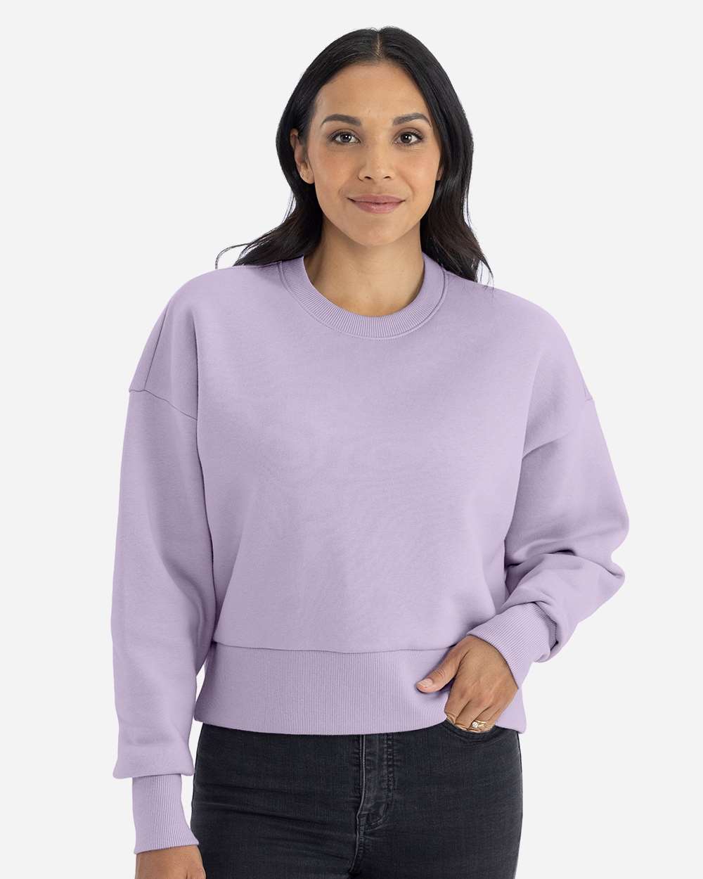 Women's Heavyweight Crewneck Sweatshirt - OnModelFront - B05718212 - Lavender