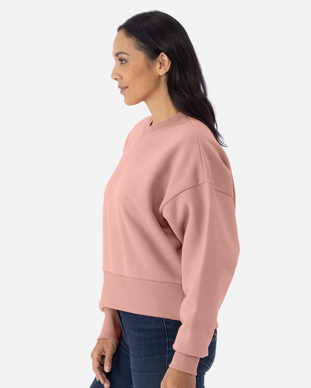 Women's Heavyweight Crewneck Sweatshirt - OnModelSide - B05718302 - Desert Pink