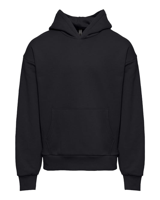 Unisex Heavyweight Fleece Hoodie Sweatshirt - Front - B22218502 - Black