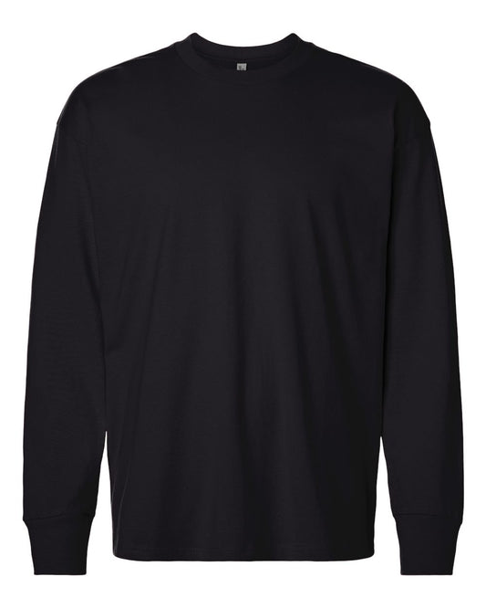 Heavyweight Long Sleeve T-Shirt - Front - B00218502 - Black