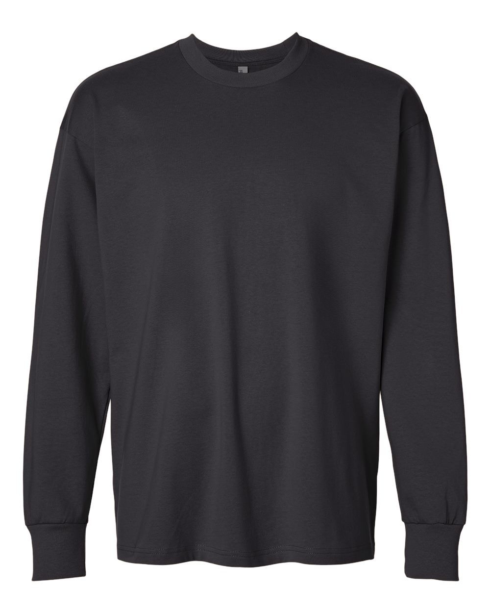 Heavyweight Long Sleeve T-Shirt - Front - B00218572 - Graphite Black