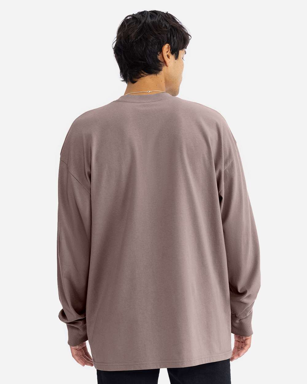 Heavyweight Long Sleeve T-Shirt - OnModelBack - B00218012 - Shiitake