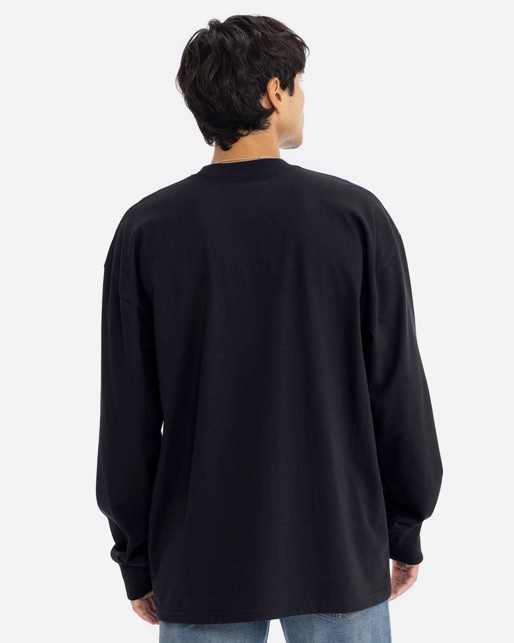 Heavyweight Long Sleeve T-Shirt - OnModelBack - B00218502 - Black