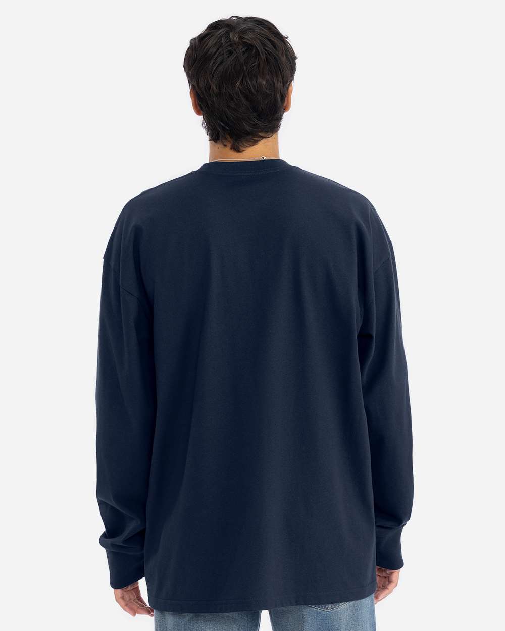 Heavyweight Long Sleeve T-Shirt - OnModelBack - B00218652 - Midnight Navy