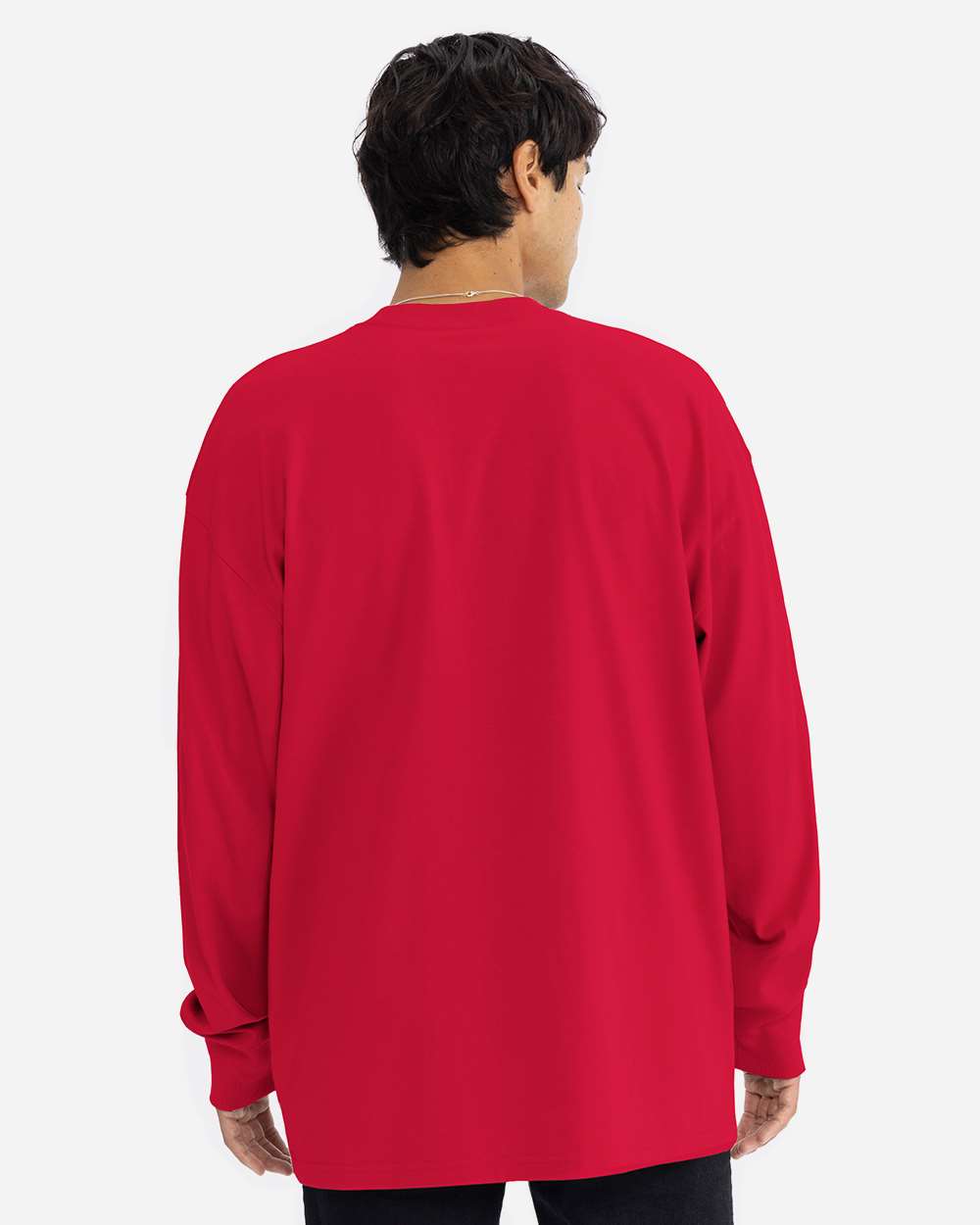 Heavyweight Long Sleeve T-Shirt - OnModelBack - B00218702 - Red
