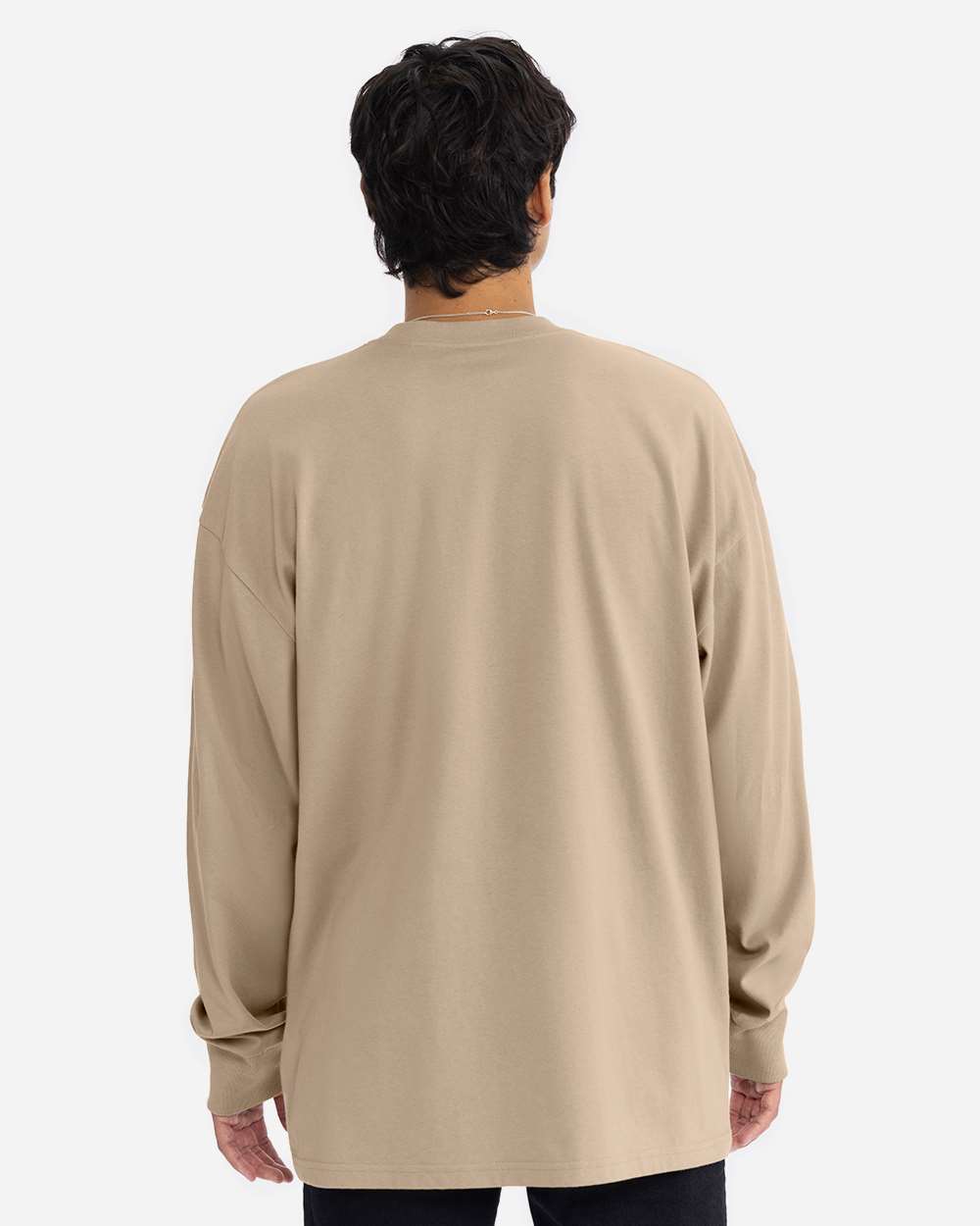 Heavyweight Long Sleeve T-Shirt - OnModelBack - B00218962 - Tan