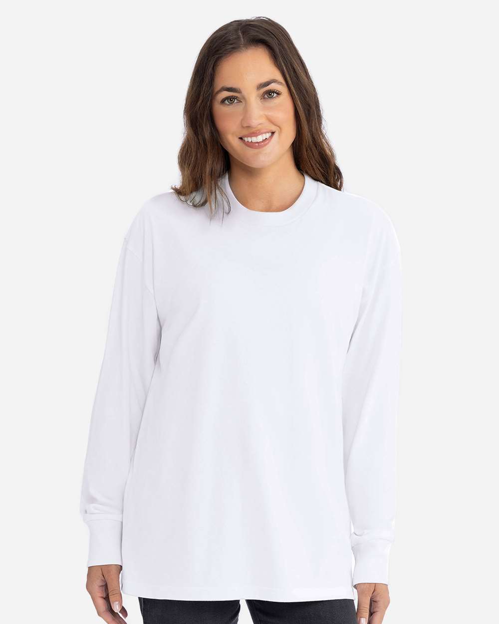Heavyweight Long Sleeve T-Shirt - OnModelFront - B00218002 - White