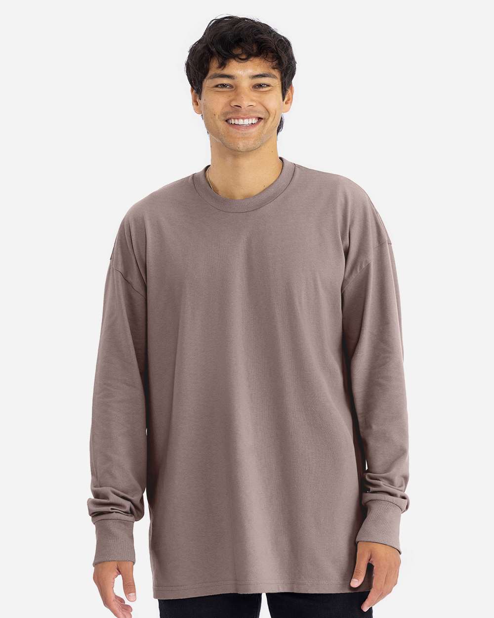 Heavyweight Long Sleeve T-Shirt - OnModelFront - B00218012 - Shiitake