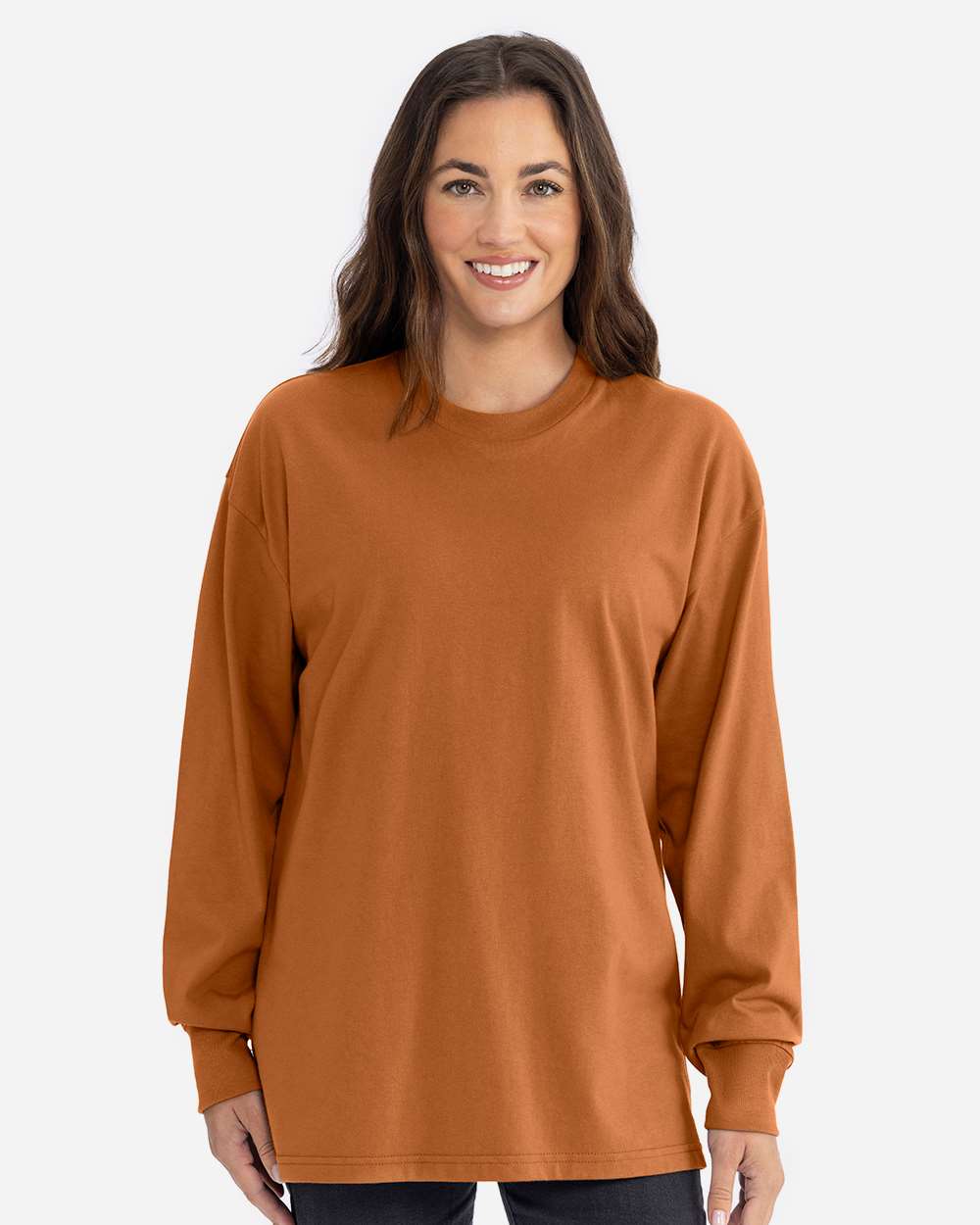 Heavyweight Long Sleeve T-Shirt - OnModelFront - B00218322 - Clay