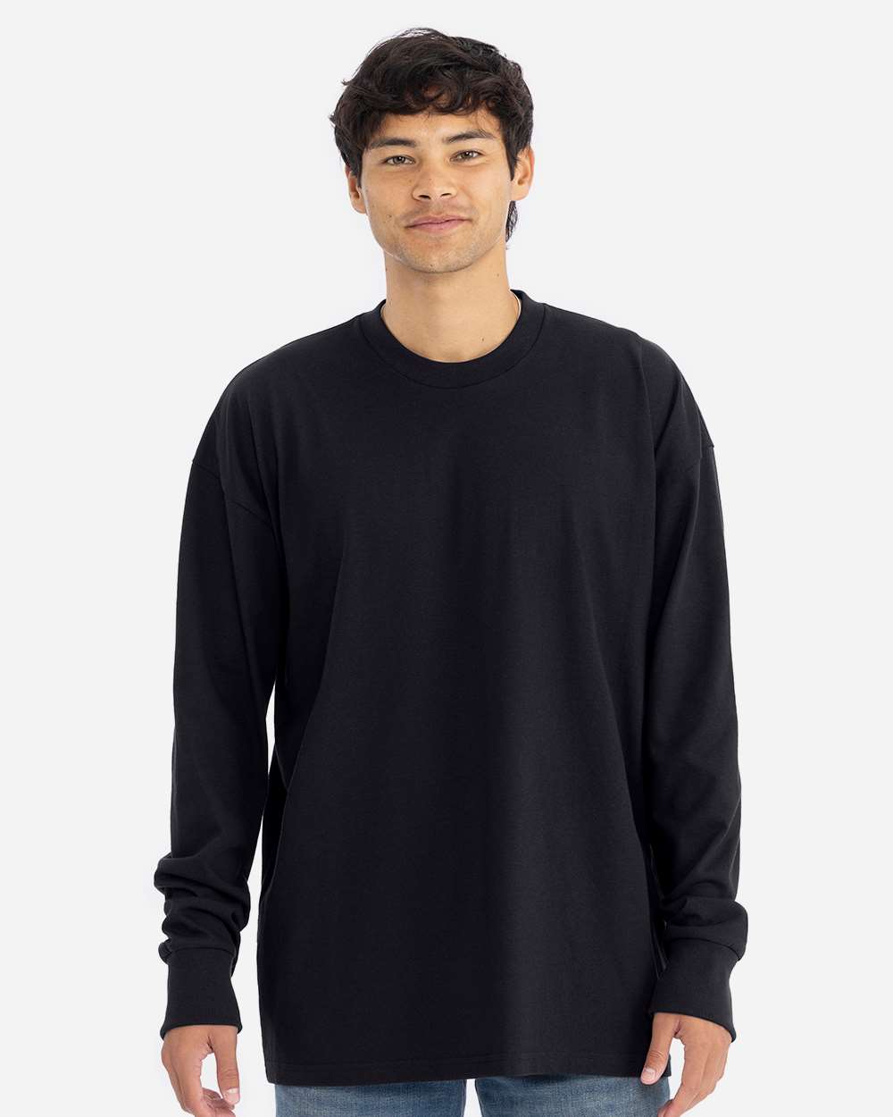 Heavyweight Long Sleeve T-Shirt - OnModelFront - B00218502 - Black