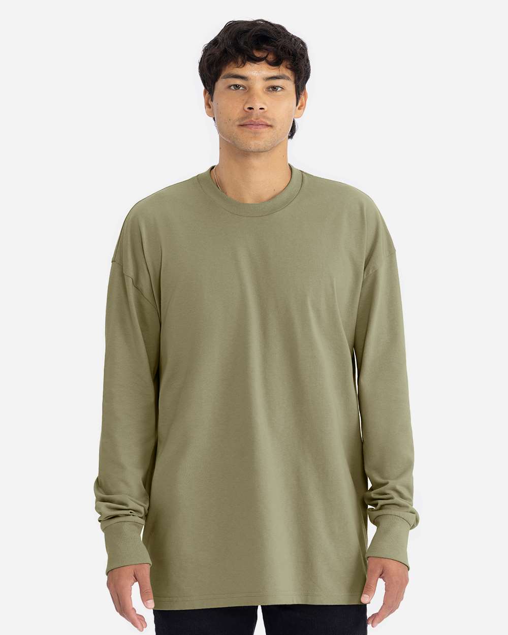 Heavyweight Long Sleeve T-Shirt - OnModelFront - B00218642 - Light Olive