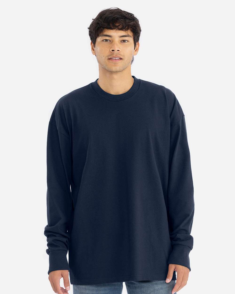 Heavyweight Long Sleeve T-Shirt - OnModelFront - B00218652 - Midnight Navy