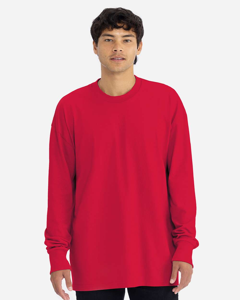 Heavyweight Long Sleeve T-Shirt - OnModelFront - B00218702 - Red
