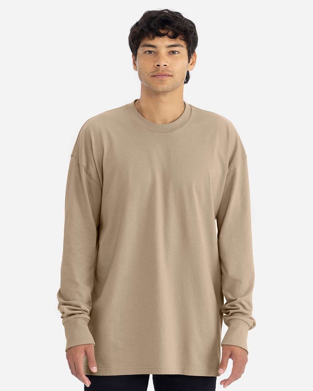 Heavyweight Long Sleeve T-Shirt - OnModelFront - B00218962 - Tan