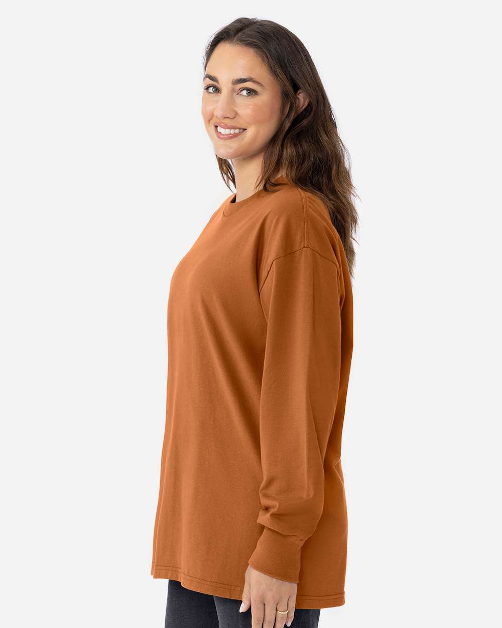 Heavyweight Long Sleeve T-Shirt - OnModelSide - B00218322 - Clay
