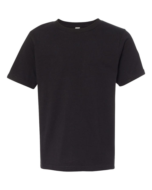 Youth Cotton T-Shirt - Front - B38018502 - Black