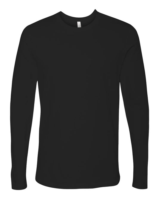 Unisex Cotton Long Sleeve T-Shirt - Front - B05618502 - Black