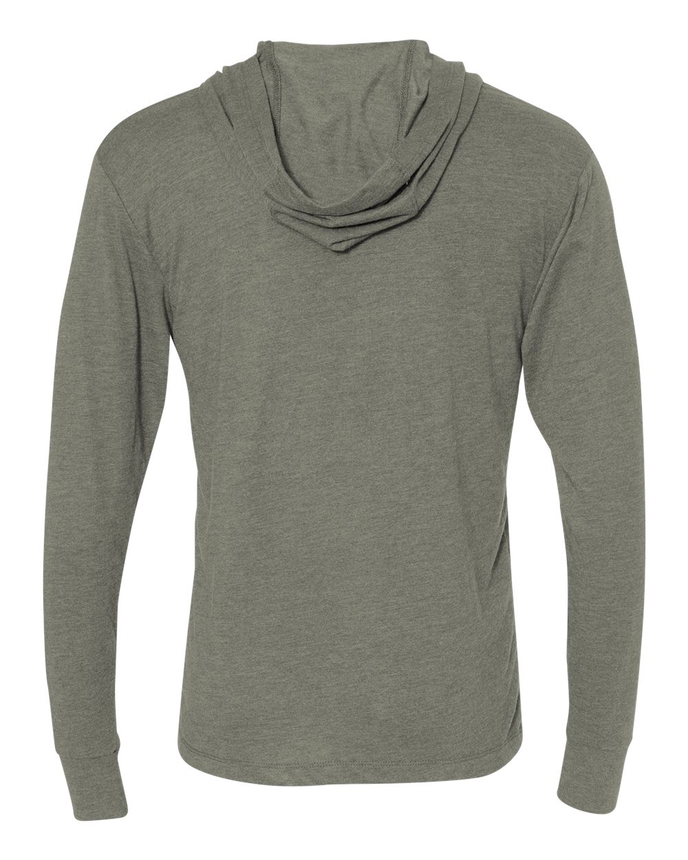 Unisex Triblend Hooded Long Sleeve Pullover T-Shirt - Back - B82018352 - Venetian Grey