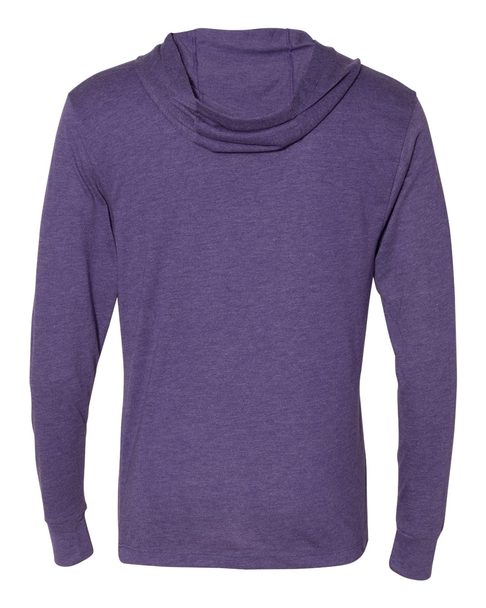 Unisex Triblend Hooded Long Sleeve Pullover T-Shirt - Back - B82018662 - Purple Rush