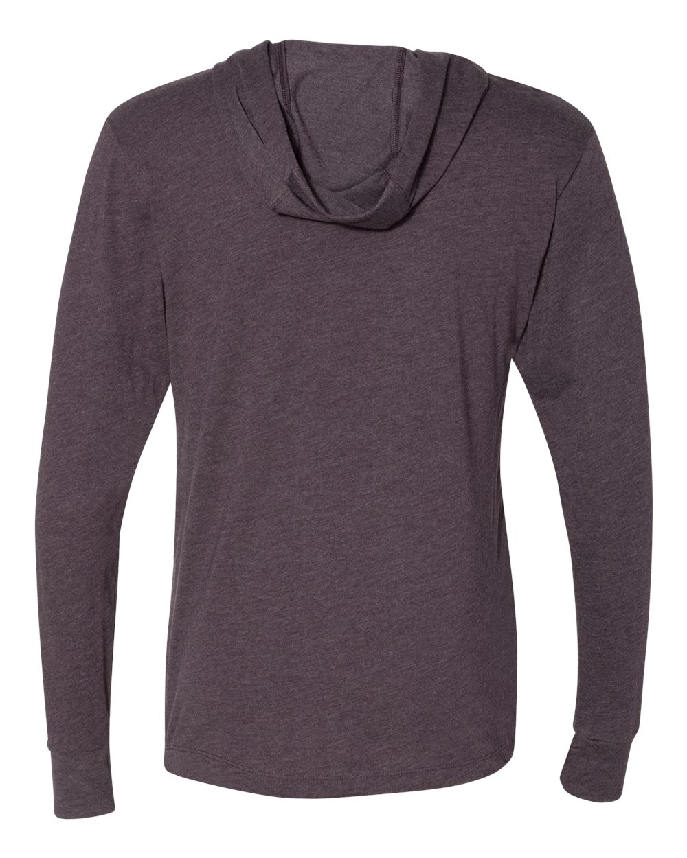 Unisex Triblend Hooded Long Sleeve Pullover T-Shirt - Back - B82018672 - Vintage Purple