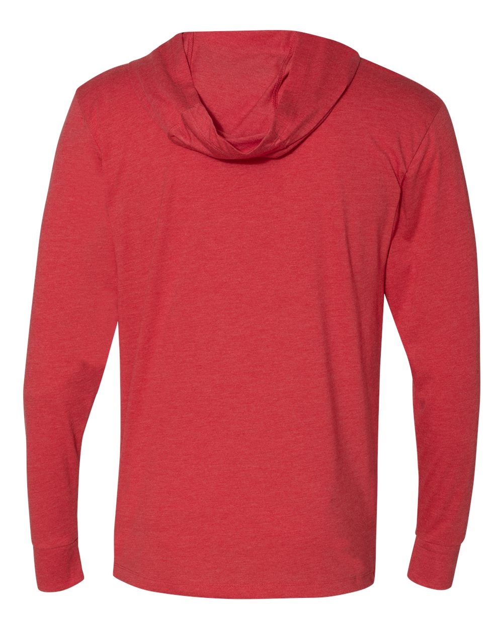 Unisex Triblend Hooded Long Sleeve Pullover T-Shirt - Back - B82018702 - Vintage Red