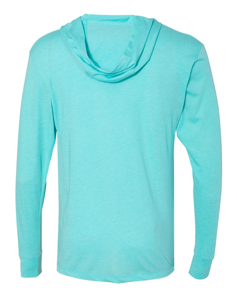 Unisex Triblend Hooded Long Sleeve Pullover T-Shirt - Back - B82018972 - Tahiti Blue