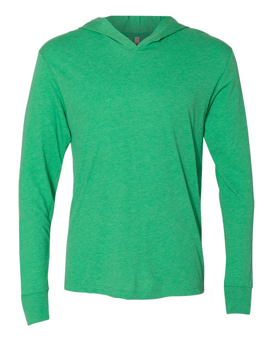 Unisex Triblend Hooded Long Sleeve Pullover T-Shirt - Front - B82018192 - Envy