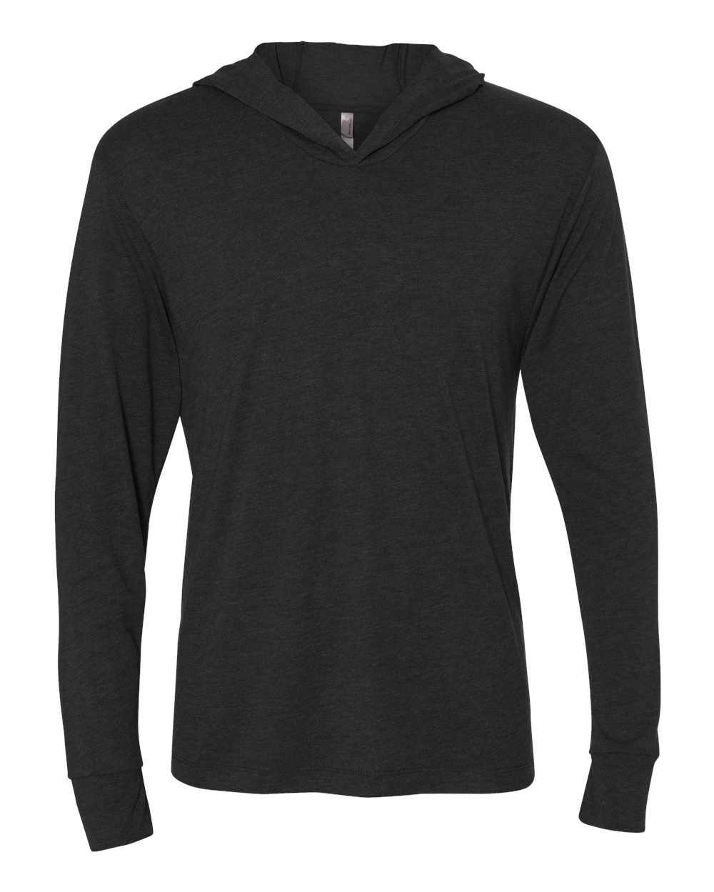 Unisex Triblend Hooded Long Sleeve Pullover T-Shirt - Front - B82018512 - Vintage Black