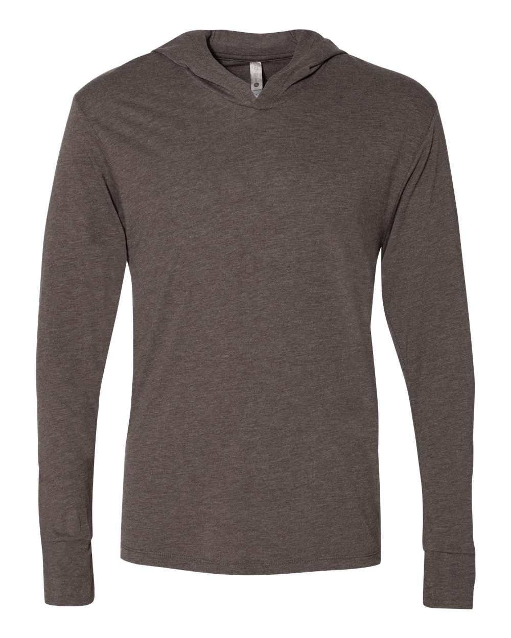 Unisex Triblend Hooded Long Sleeve Pullover T-Shirt - Front - B82018552 - Macchiato