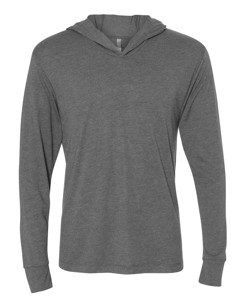Unisex Triblend Hooded Long Sleeve Pullover T-Shirt - Front - B82018582 - Premium Heather