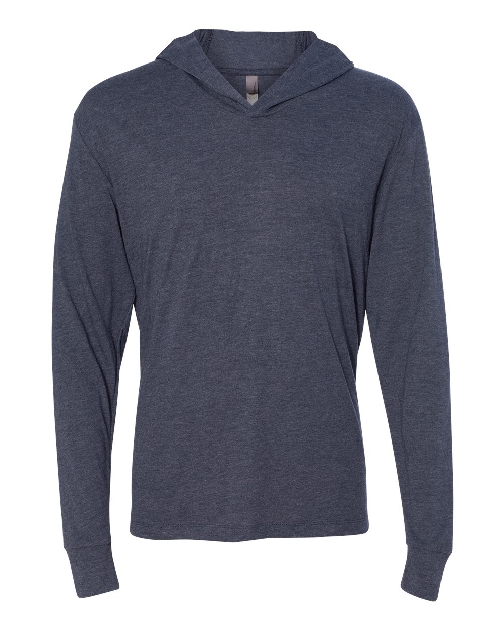 Unisex Triblend Hooded Long Sleeve Pullover T-Shirt - Front - B82018652 - Vintage Navy