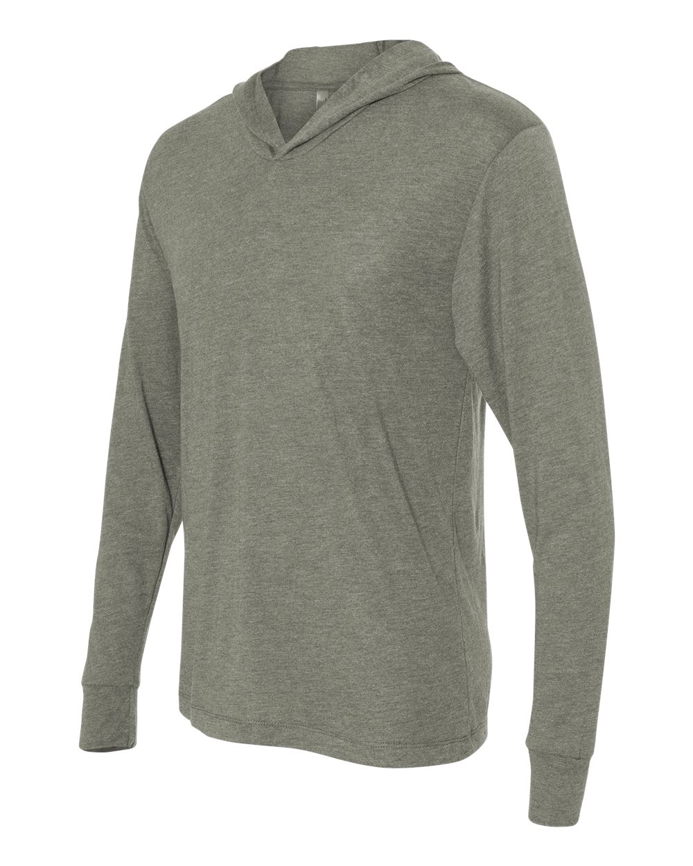 Unisex Triblend Hooded Long Sleeve Pullover T-Shirt - Side - B82018352 - Venetian Grey