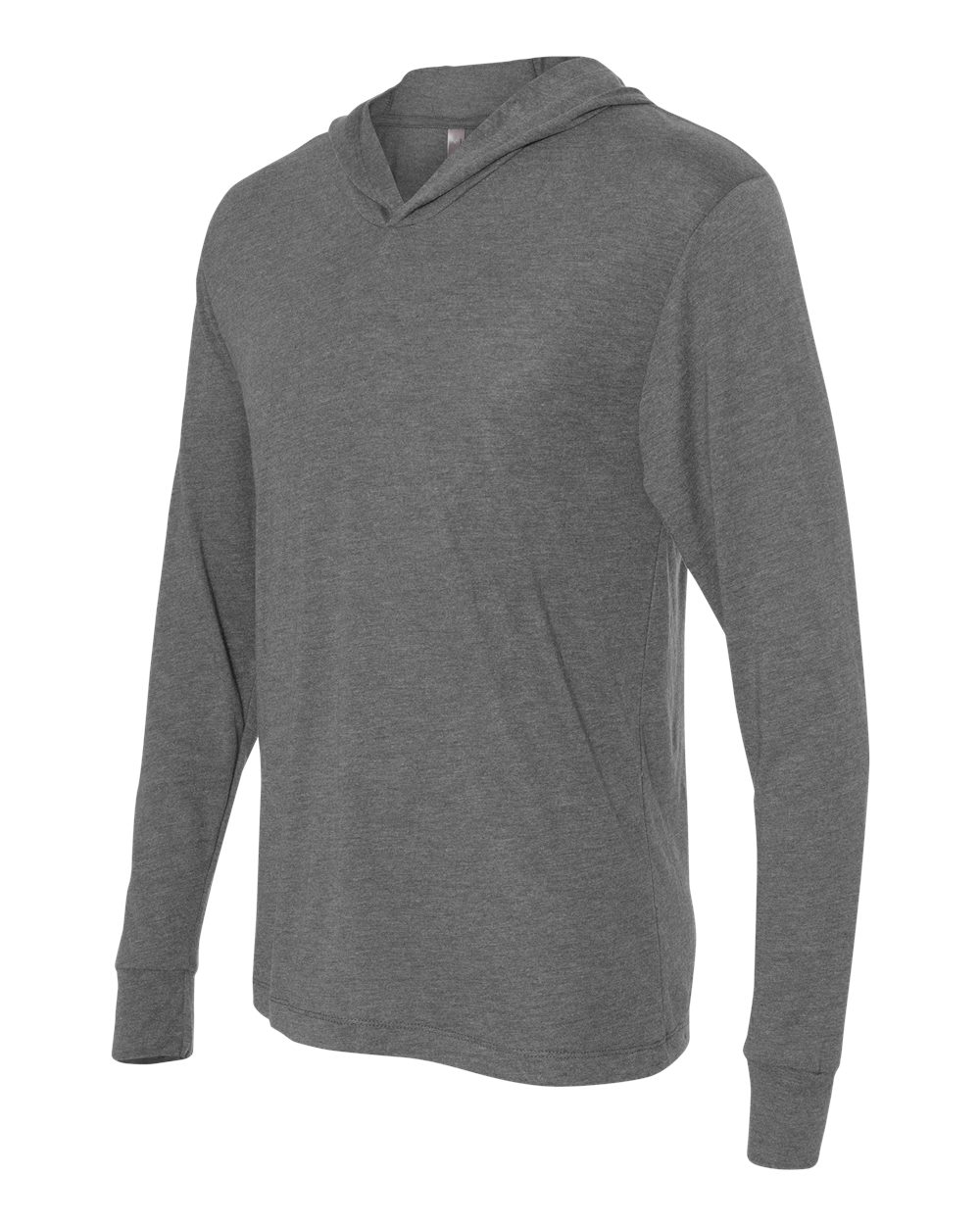 Unisex Triblend Hooded Long Sleeve Pullover T-Shirt - Side - B82018582 - Premium Heather