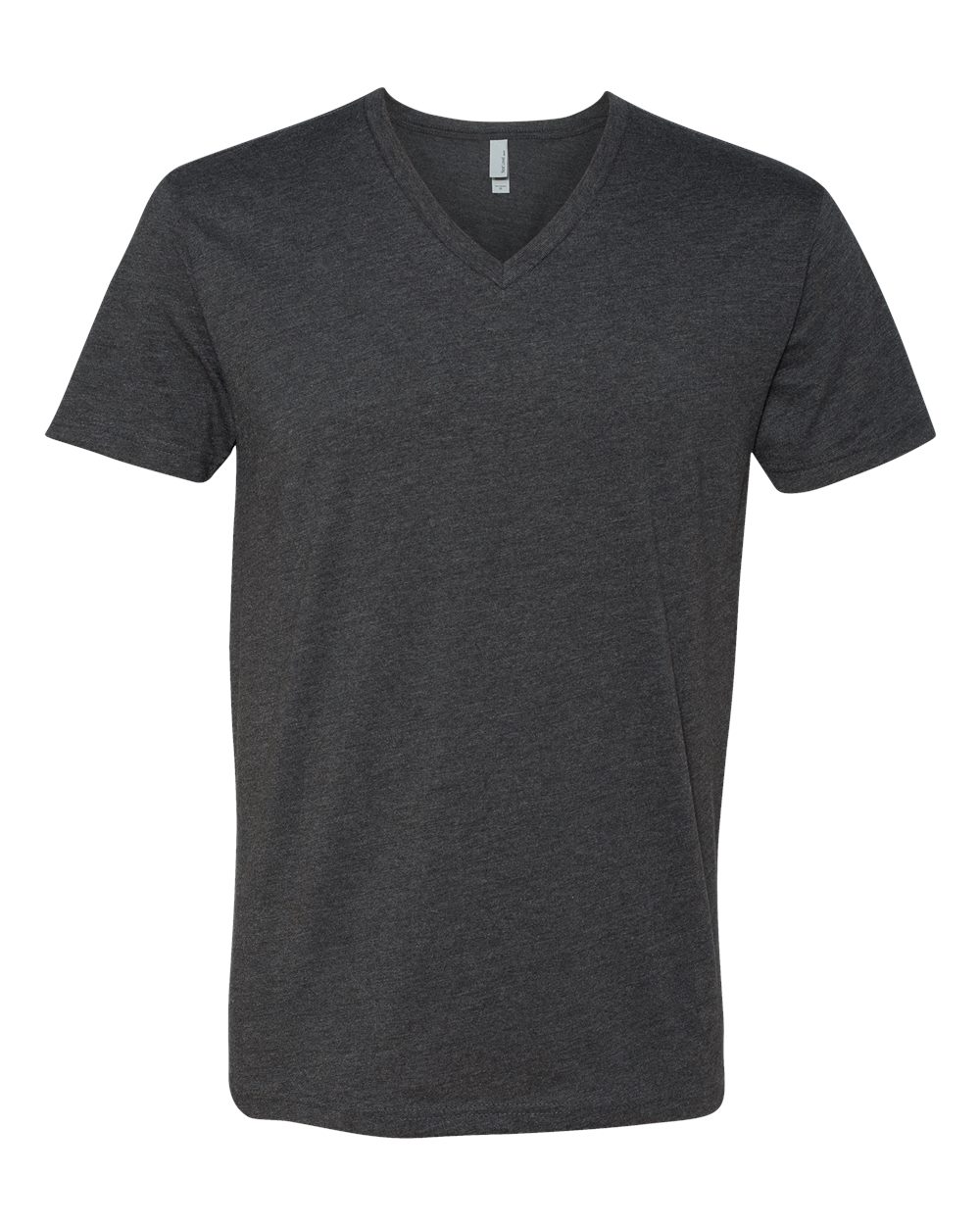 Men's CVC V-Neck T-Shirt - Front - B21918093 - Charcoal