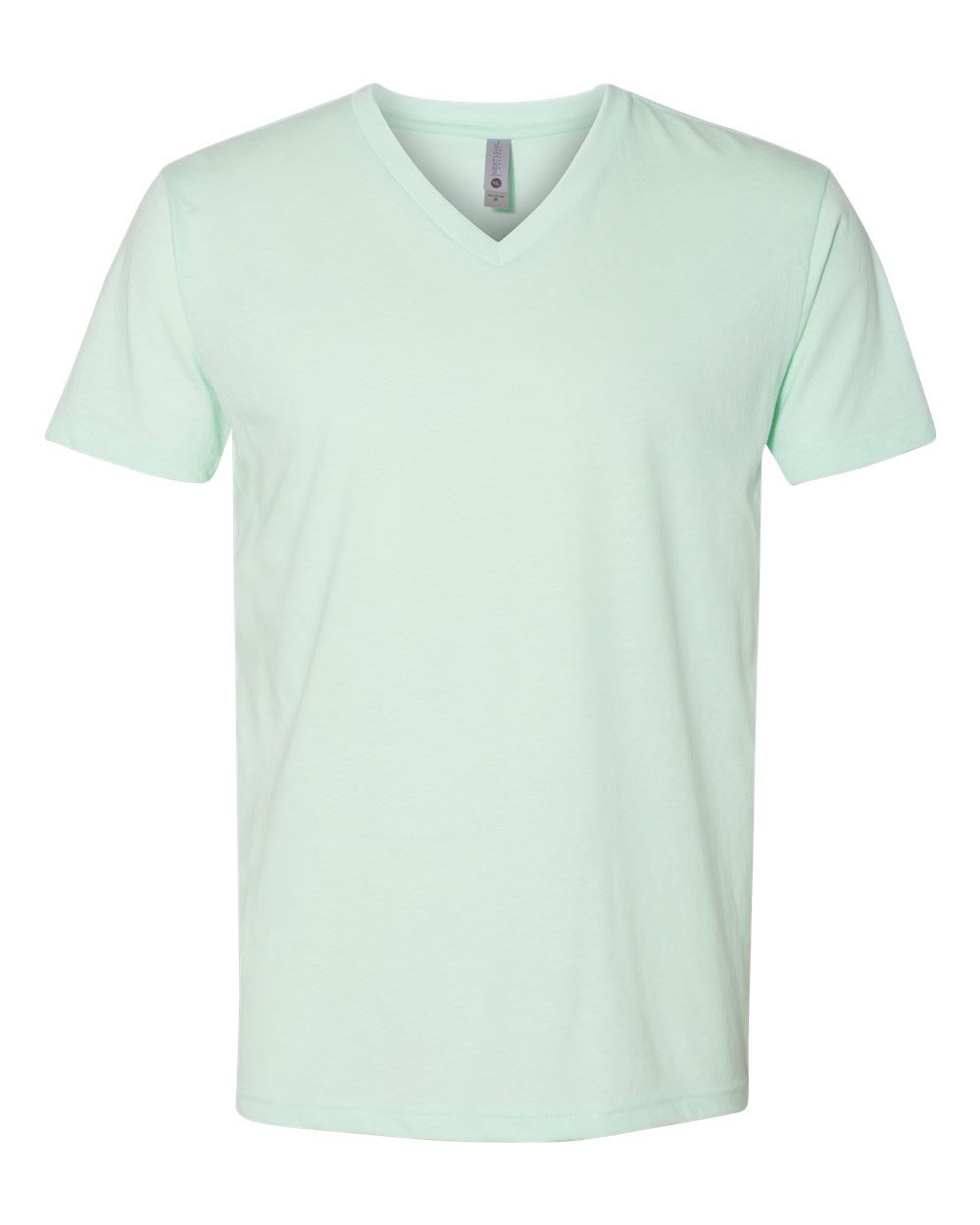 Men's CVC V-Neck T-Shirt - Front - B21918113 - Mint