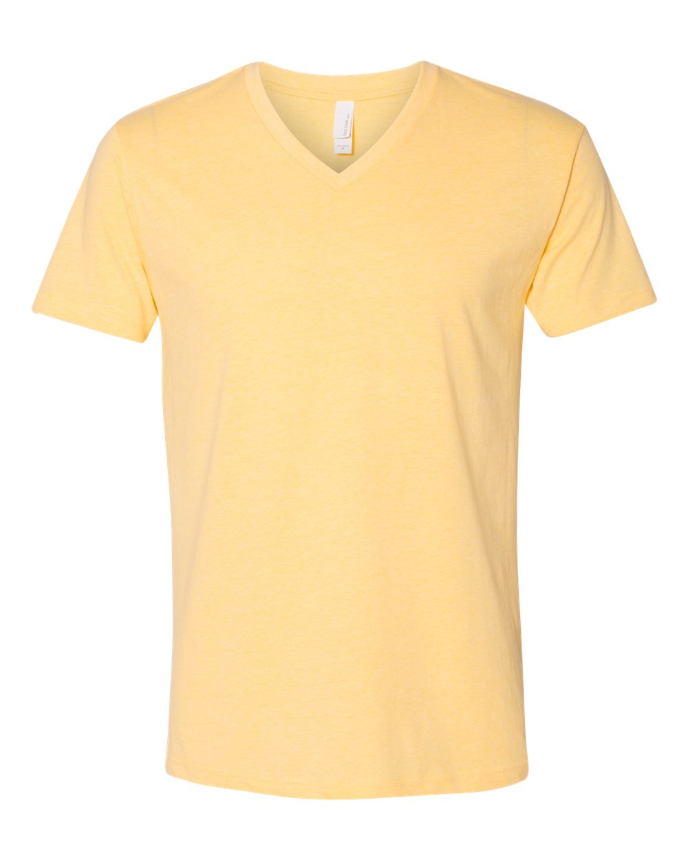 Men's CVC V-Neck T-Shirt - Front - B21918403 - Banana Cream