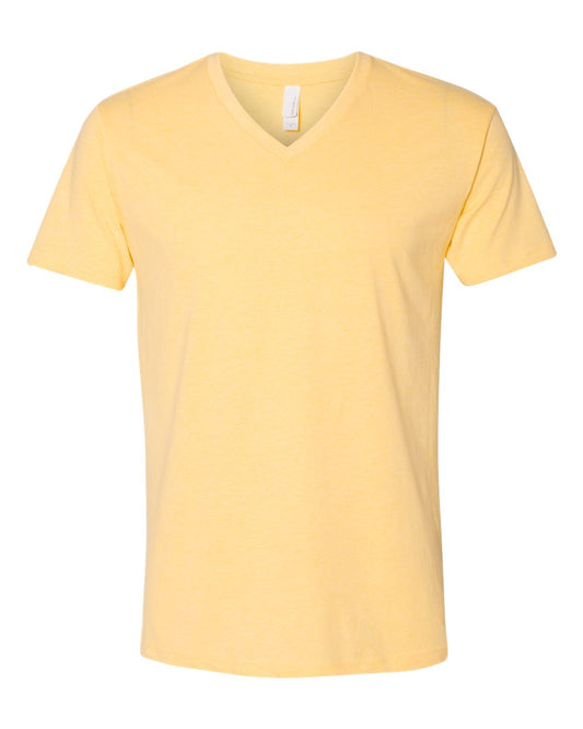 Men's CVC V-Neck T-Shirt - Front - B21918403 - Banana Cream