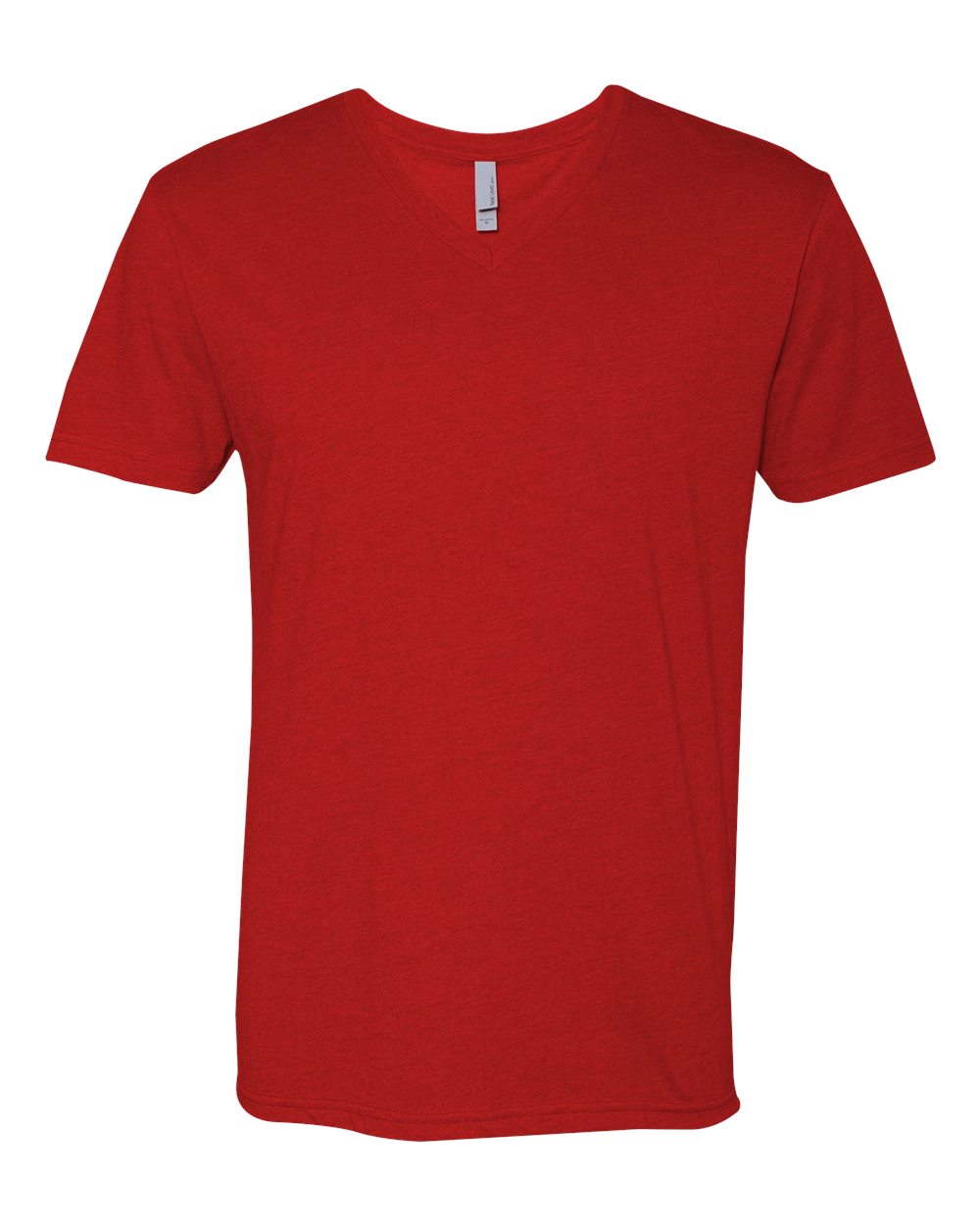 Men's CVC V-Neck T-Shirt - Front - B21918703 - Red