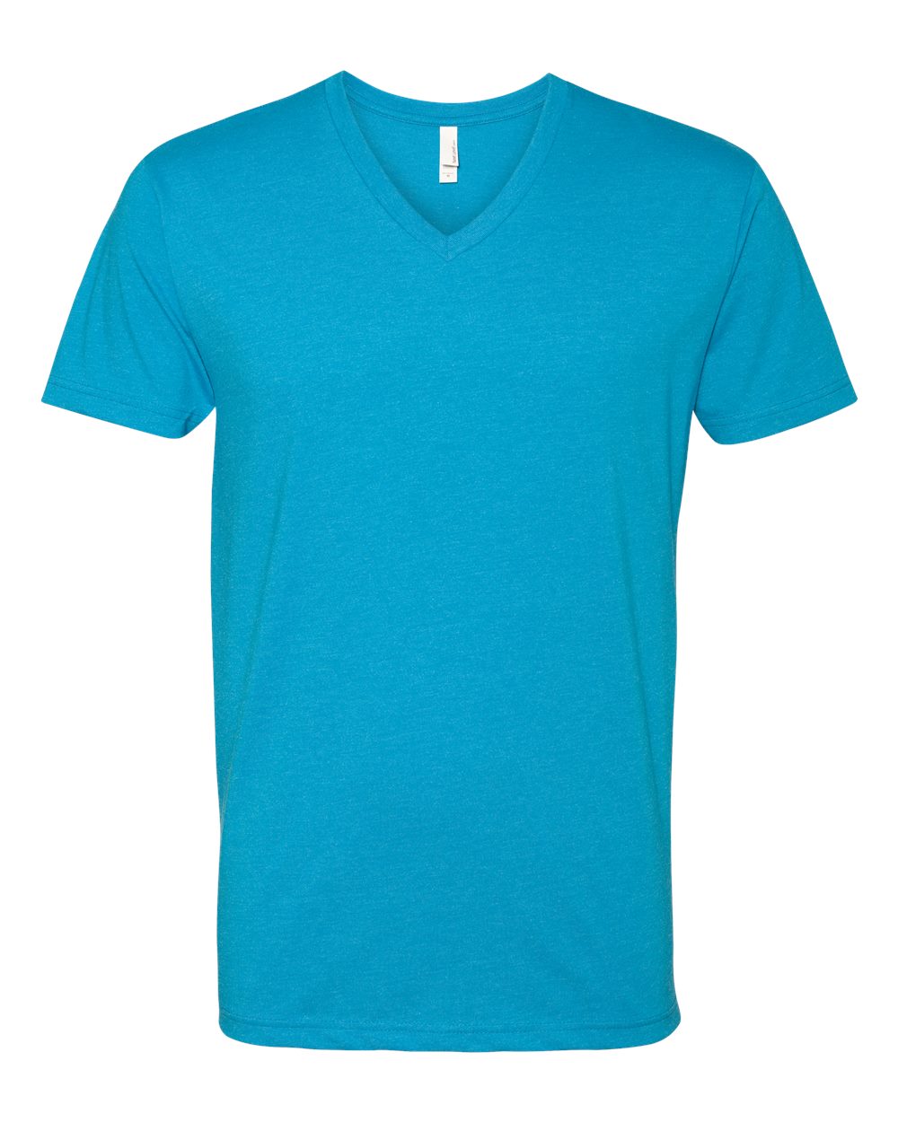 Men's CVC V-Neck T-Shirt - Front - B21918763 - Turquoise