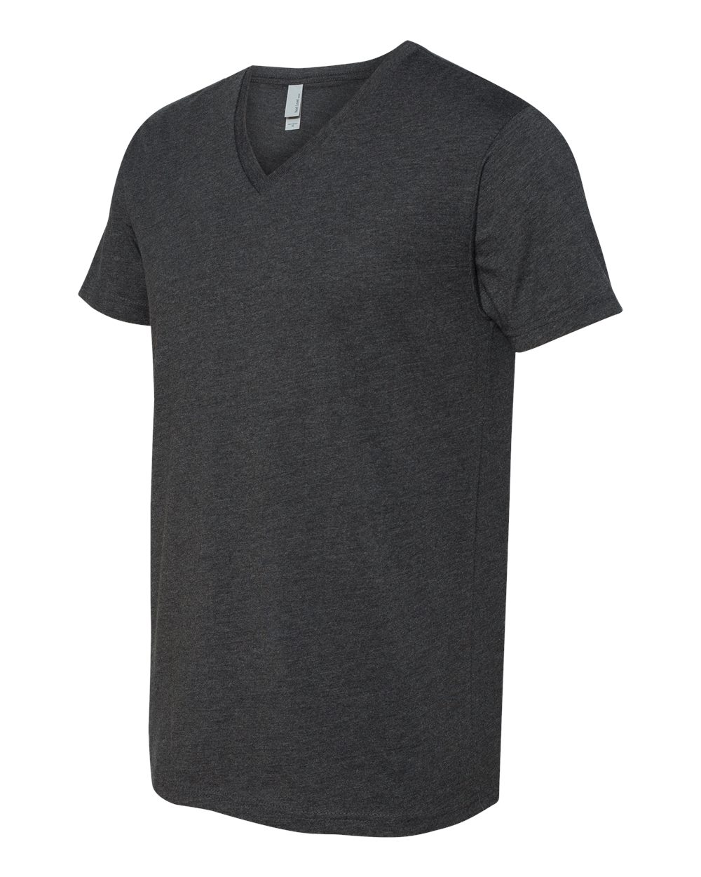 Men's CVC V-Neck T-Shirt - Side - B21918093 - Charcoal
