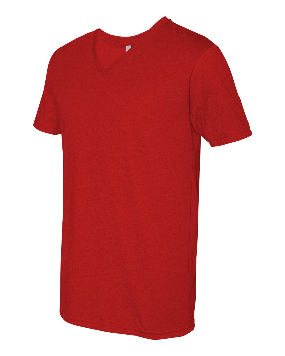 Men's CVC V-Neck T-Shirt - Side - B21918703 - Red