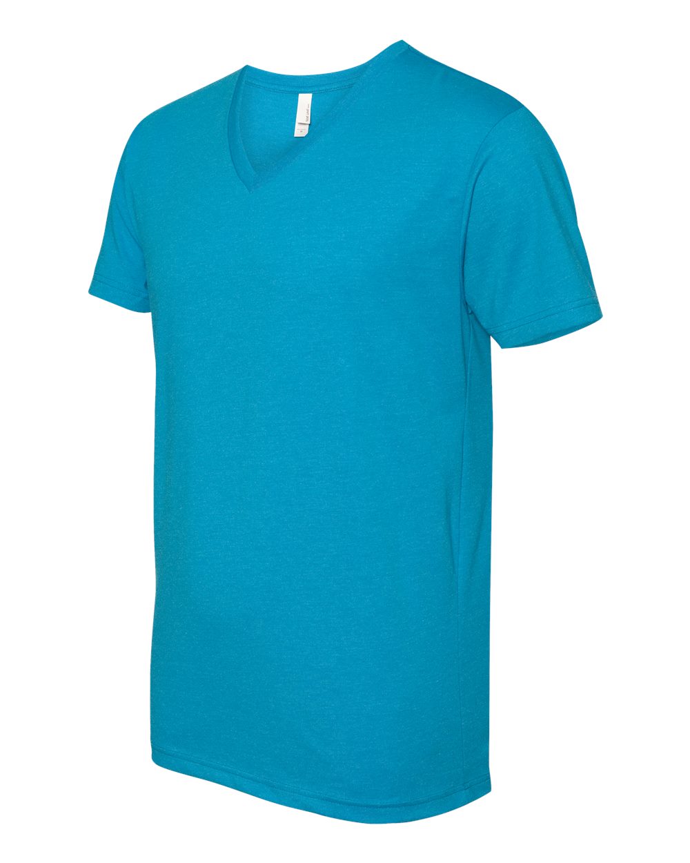 Men's CVC V-Neck T-Shirt - Side - B21918763 - Turquoise