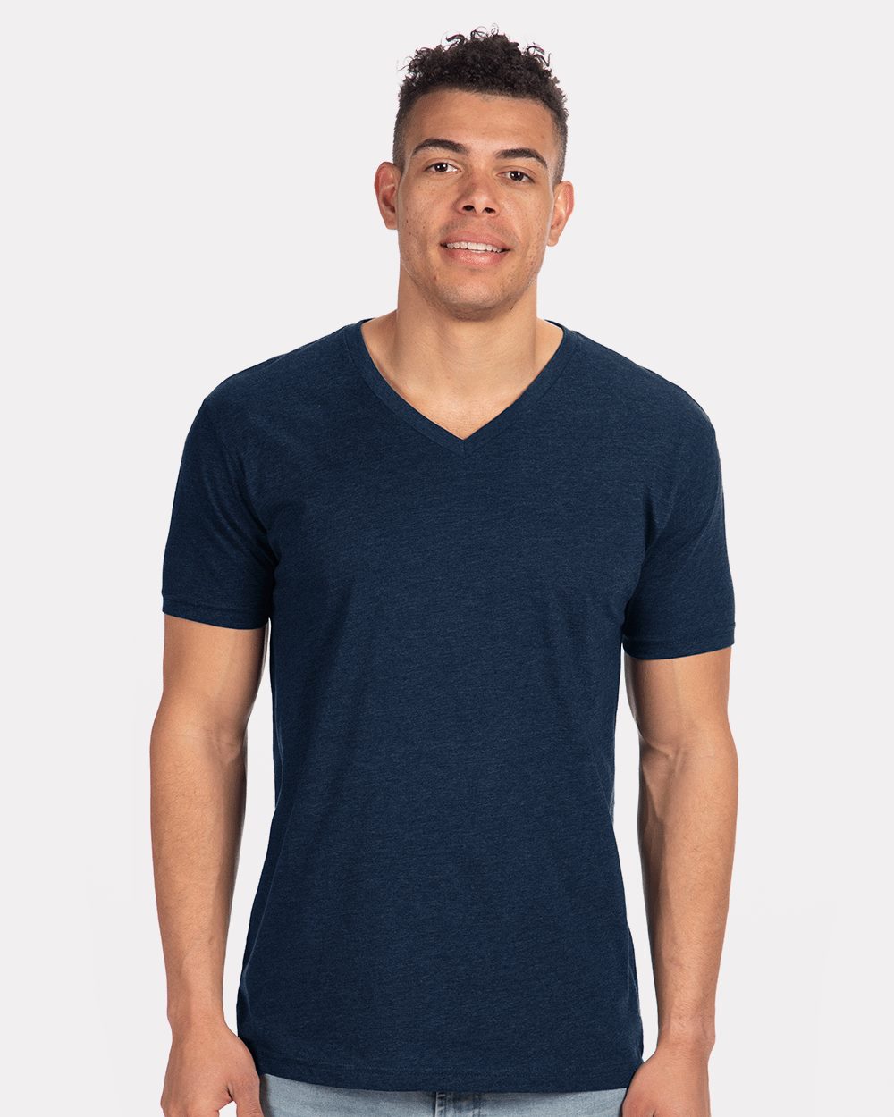 Men's CVC V-Neck T-Shirt - styleImage