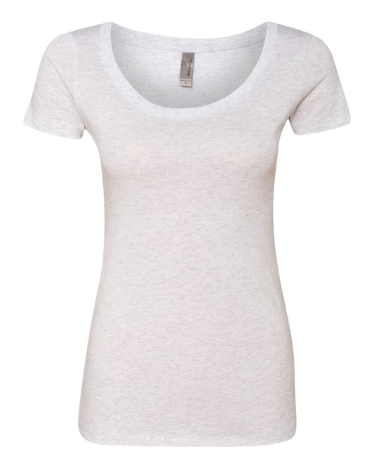 Women’s Triblend Scoop Neck T-Shirt - Front - B87918006 - Heather White
