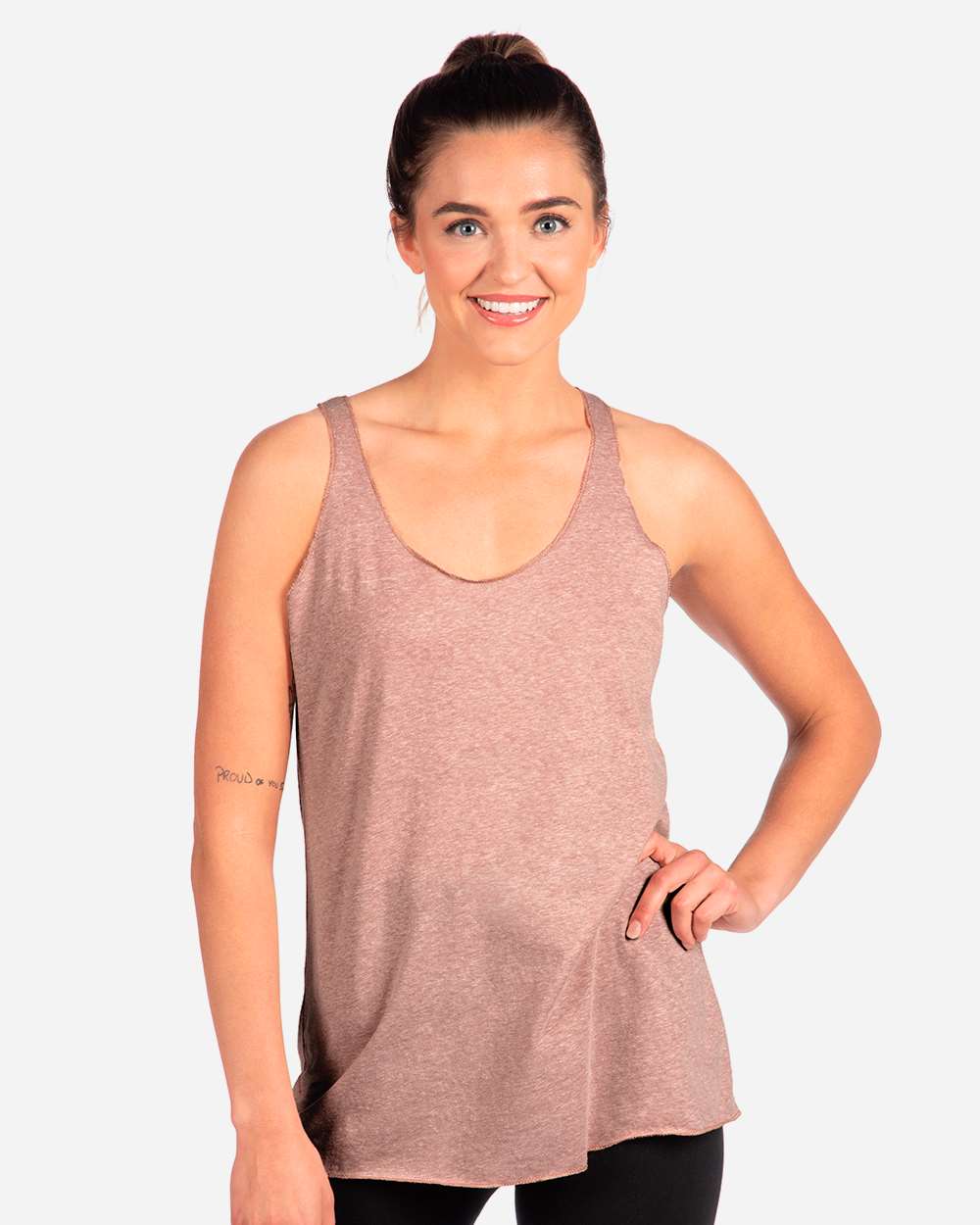 Women’s Triblend Racerback Tank - OnModelFront - B88218312 - Desert Pink