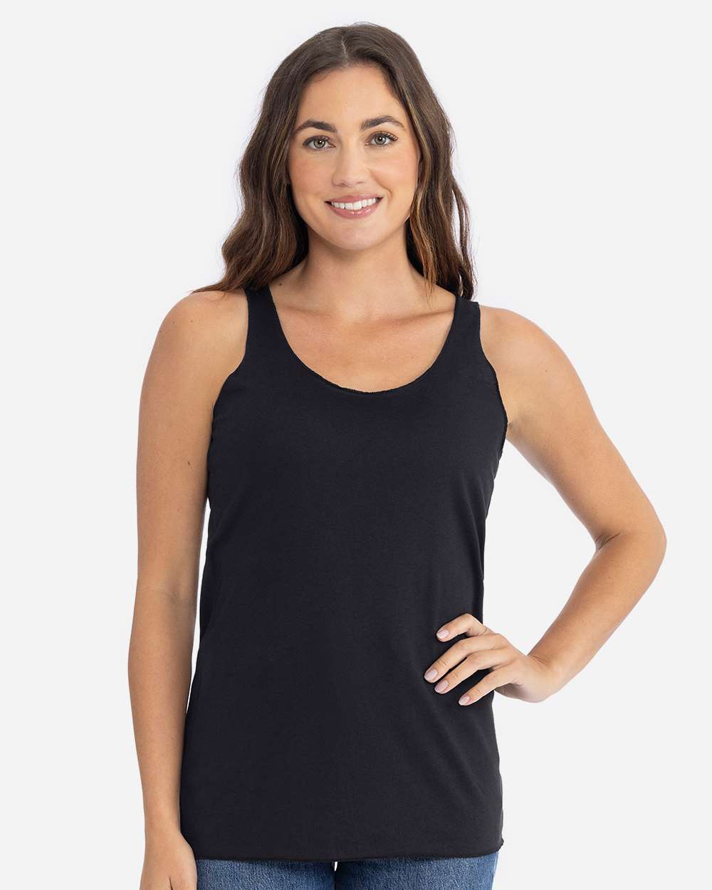 Women’s Triblend Racerback Tank - OnModelFront - B88218512 - Black