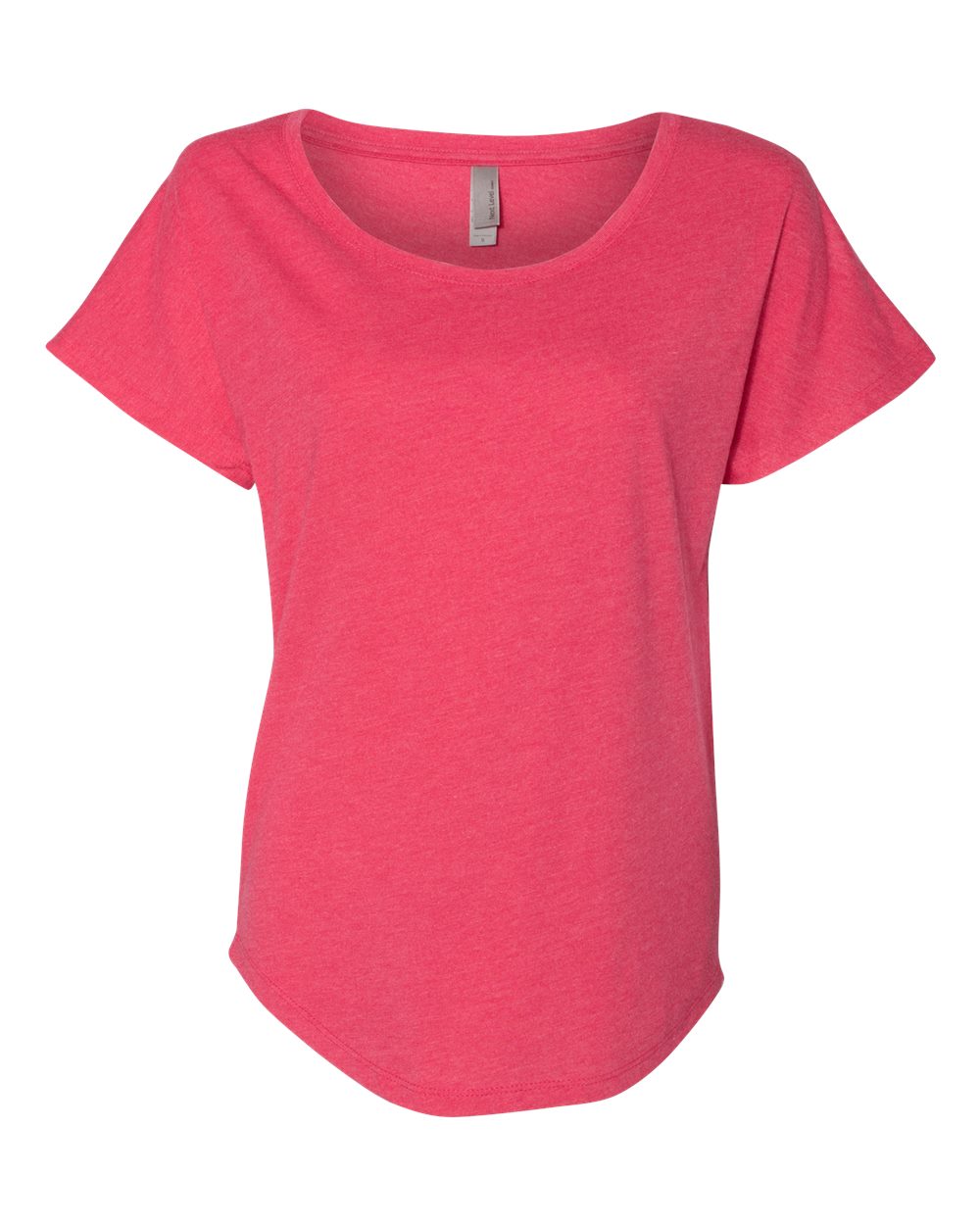 Women’s Triblend Dolman T-Shirt - Front - B55318692 - Vintage Shocking Pink
